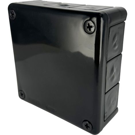 Boîte de dérivation en saillie 118x118x46mm IP55 12 passe-fils en caoutchouc noir VP-51 EDO Technic (1/5)