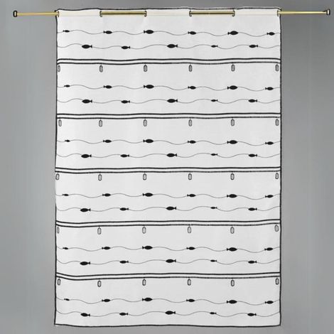 Modulable brodé petits poissons Bleu Marine 58x90 cm