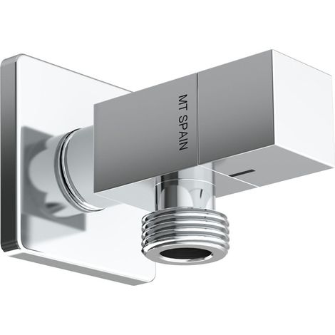 Válvula escuadra modelo deco con mando cuadrado, silver, ½ x 3/8 pulg