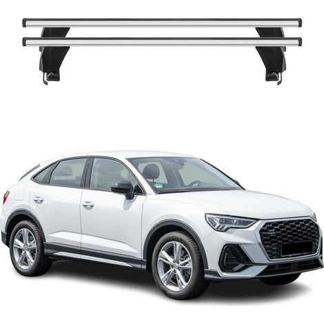 OMAC Barres de toit transversales en aluminium pour Audi Q3 F3 Sportback 2019-2025 – Antivol – Rainure en T – Testées City Crash – Charge Max 50 kg Argent (1/4)