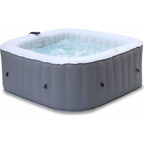Spa MSPA gonflable carré – Fjord 4 - 4 places. système anti-gel + bâche. 160cm. PVC. pompe. chauffage. gonfleur. filtre (1/5)