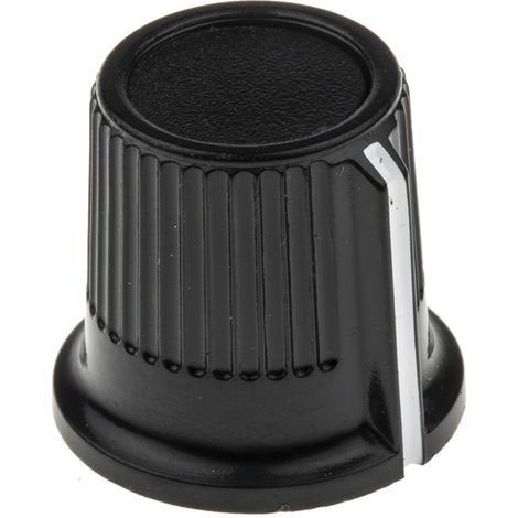 Bouton de potentiomètre RS PRO, Axe de 6mm, Diamètre de 16.2mm, Vis sans tête (1/2)
