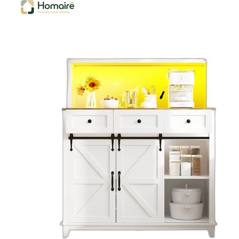 Sideboard 105 x 38.4 x 180 cm weiß MDF HOMAIRE (1/5)