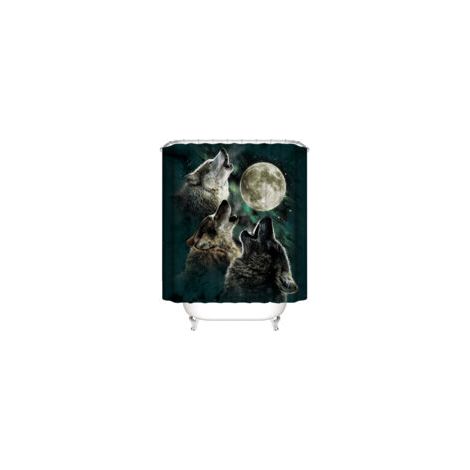 Duschvorhang mit Tiermotiv, 150 x 180 cm, Packung Duschvorhang - Crezuo