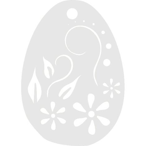 6. Ciondolo traforato a forma di uovo con motivo floreale, decorazione pasquale per la finestra, bianco