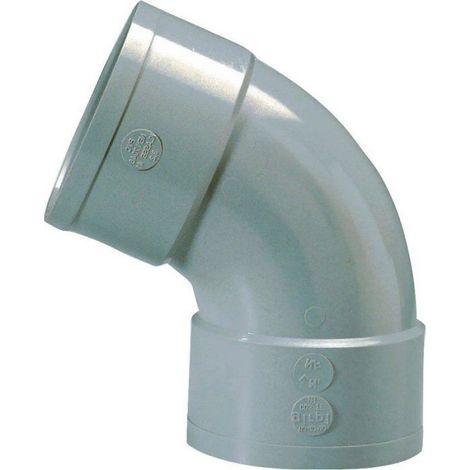 Raccord PVC gris coudé 67 degrés30 - Diamètre 32 mm - Double emboîture - Girpi (1/2)