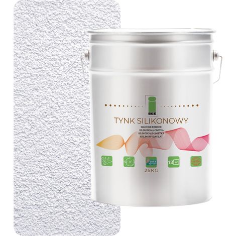 Enduit de façade extérieur en silicone blanc neige 1,5 mm qualité supérieure 25 kg (1/5)