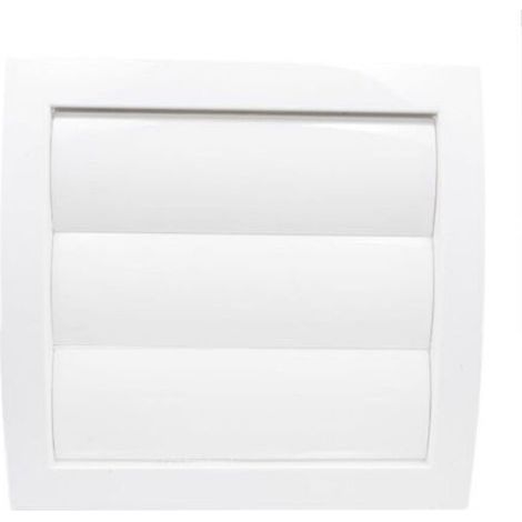 1 grille de ventilation (blanche) avec ouverture de Ø 100 mm, avec volet mobile, persienne et clapet anti-retour. Fabriquée en plastique ABS. (1/5)
