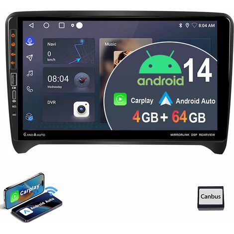 Pour Audi TT 8J 2006-2014 Android 14 Autoradio Apple Carplay GPS NAVI WIFI RDS 4+64G (1/5)