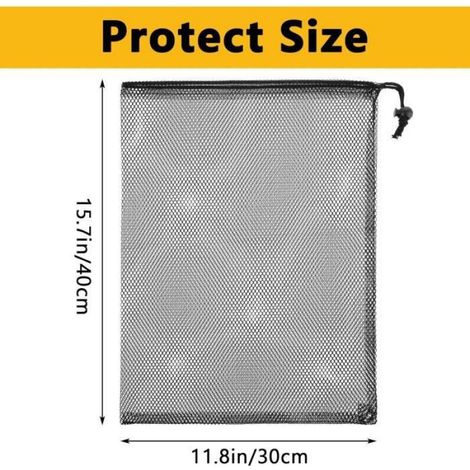 Lot de 2 sacs de pompe, filtre de pompe, sac en filet, sac de fermeture avec cordon de serrage, sac filtrant pour pompe de bassin (1/4)