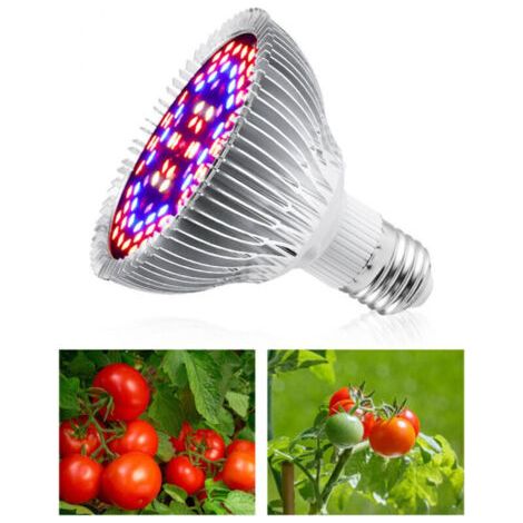Ampoule de lampe de plante à spectre complet 50 W E27 Base 78 perles LED Bonne dissipation de la chaleur Ampoule de croissance pour serres semis de légumes AC85-265 V,DUBUNS