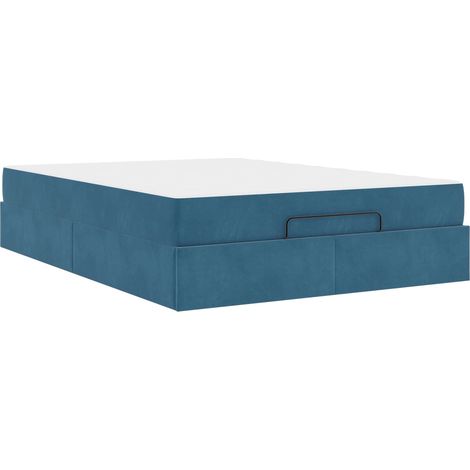 Maison Exclusive - Bettgestell mit Matratze 2 pcs Blau Samt