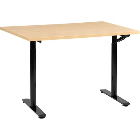 Manual Adjustable Standing Desk DESTINAS Black/ Light Brown 120 cm 60 cm