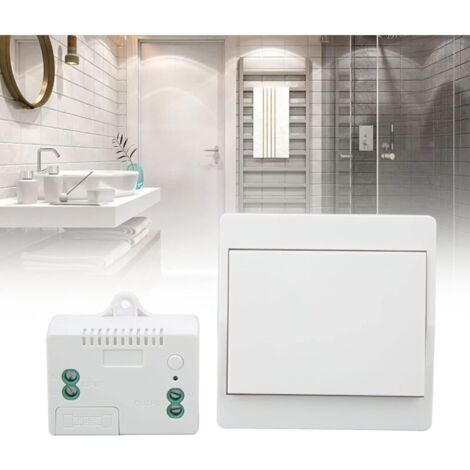 Interrupteur sans fil autoalimenté, sans pile, télécommande sans fil pour les lumières et appareils électriques, étanche et sûr, pouvant être installé directement dans une salle de bain, etc. (1 To 1) (1/3)