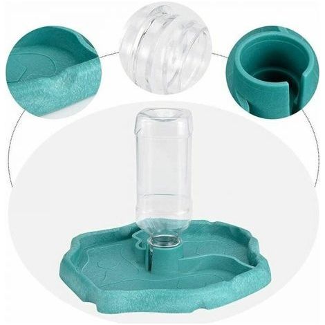 1PC Fontaine à eau pour tortues - Mangeoire 2 en 1 - Anti-déversement - Bleu - Mangeoire automatique pour reptiles (1/3)