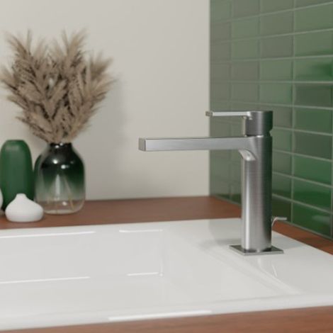 Lavabo Omega Medium + Vidage Metal Brosse - CRISTINA ONDYNA OG22377 (1/2)