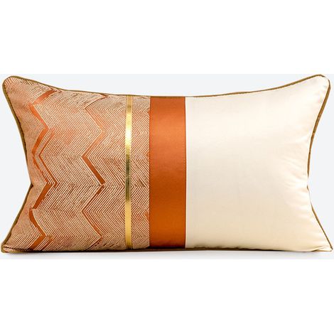 Plaid élégant bicolore pour canapé avec taie d'oreiller rectangulaire pour le salon. (1/4)