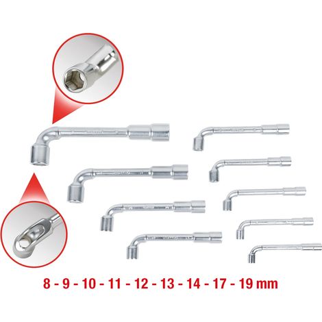 KS Tools ULTIMATEplus Doppel-Steckschlüssel-Satz, gekröpft, 9-tlg