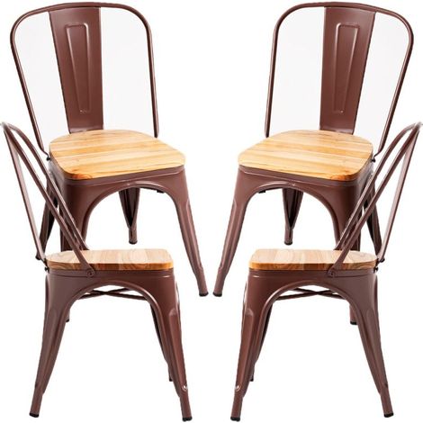 Packs Sillas Comedor - Pack 4 Sillas Torix Madera Natural - Marrón