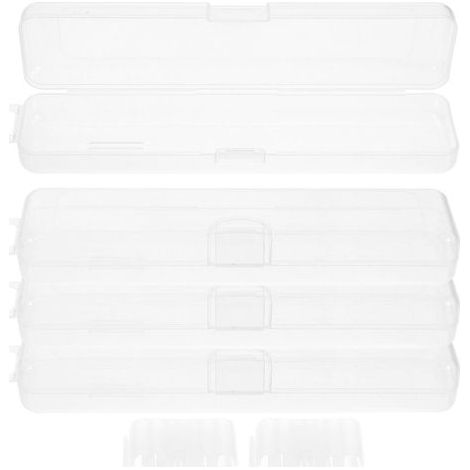 Étui de rangement multifonctionnel transparent pour pailles (lot de 4), idéal pour les voyages et les pièces de monnaie. Boîte de rangement en plastique pour pilules et pièces de monnaie.-21X5X3CM-Tra (1/3)