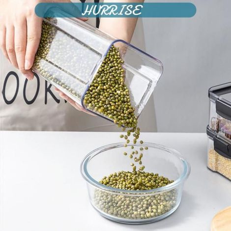 Sonew distributeur de nourriture Boîte de stockage de céréales, conteneurs transparents et scellés en Silicone meuble 1800 ml (1/5)