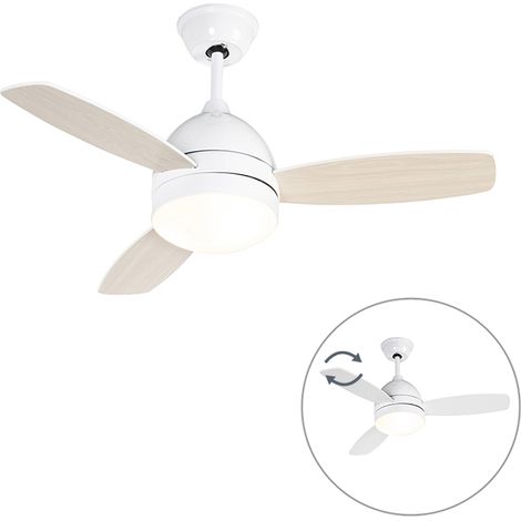 QAZQA rotar - Ventilateur de plafond Moderne - 2 lumière - Ø 960 mm - Blanc - Moderne - Éclairage intérieur - Salon I Chambre I Cuisine I Salle à manger