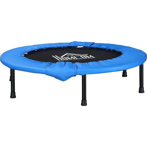 40" Mini Fitness Trampoline Home Gym Yoga Exercise Rebounder Indoor Outdoor Jumper with Safety Pad, Support Up to 150 KG, Blue Black (1/5)