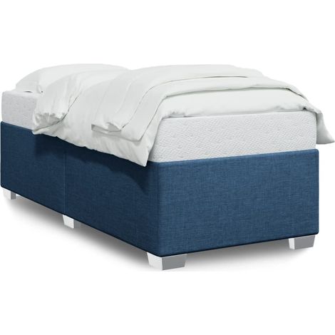 Maison Exclusive - Bettgestell ohne Matratze Blau 80x200 cm Stoff (1/5)