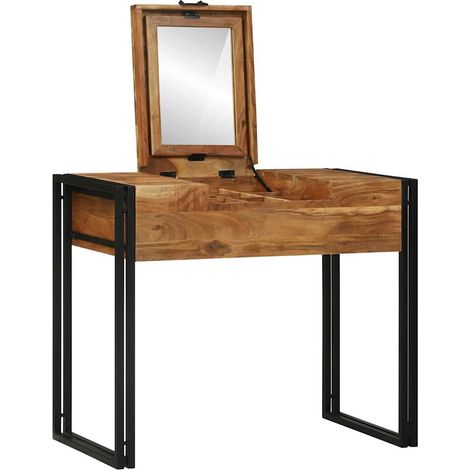 Coiffeuse，Table de maquillages pour Chambre Marron Bois d'acacia massif CFW777484 (1/5)