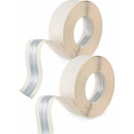 Bande d'angle pour cloisons sèches, 30,5 m x 5 cm, renforcée avec métal pour les fissures d'angle.