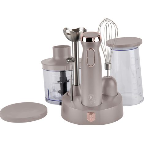 BERLINGER HAUS Berlinger Haus Batidora de Mano 6 en 1, 800W, Control de Velocidad Variable, Cuchilla de Titanio, Accesorios Incluidos, Acero Inoxidable, Color Taupe Mate (1/4)