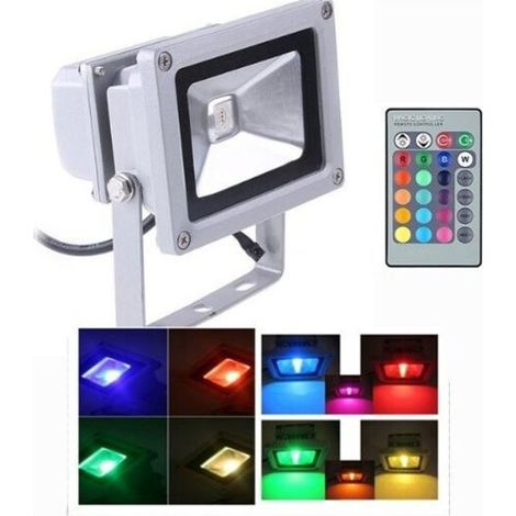Projecteur Led Rvb Multicolore Pour Extérieur Et Intérieur Avec Télécommande 50w
