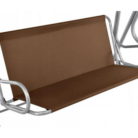 Housse de rechange pour balancelle de jardin, tissu Oxford 600D résistant, 138 x 50 x 50 cm, marron, housse de siège uniquement (1/4)