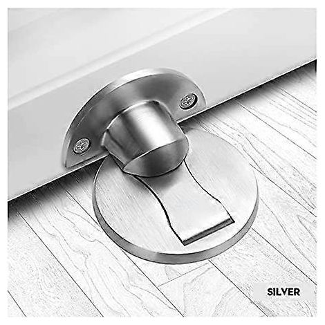 Magnetischer Türstopper aus Edelstahl 304 mit einstellbarem Abstand, unsichtbarer Nagelbefestigung, silberfarben (1/5)