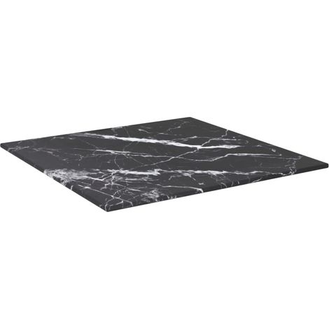 Dessus de table  Dessus de bureau  Plateau de table noir 40x40 cm 6 mm verre trempé design marbre