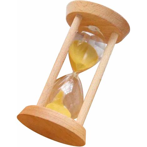 Sablier Minuteur en Bois et Verre Borosilicate - Sabliers Colorés de 10, 15, 30 Minutes pour Temps de Cuisson, Jeux et Enfants (1/3)