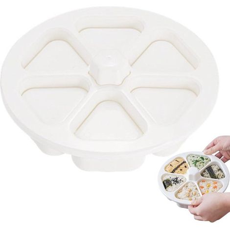 Onigiri Form, Dreieckige Sushi Form, Reisbällchen Set, Antihaft Reisbällchen Sushi Form, Sechs Gitter Kimbap Zubereitungswerkzeug für Frühstücksp (1/5)