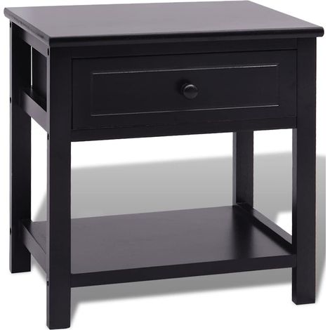 Maison Exclusive - Nachttisch Holz Schwarz (1/5)