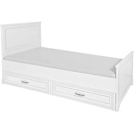 Lit enfant 90x200 sommier et tiroir inclus Novelies Melody Blanc (1/3)