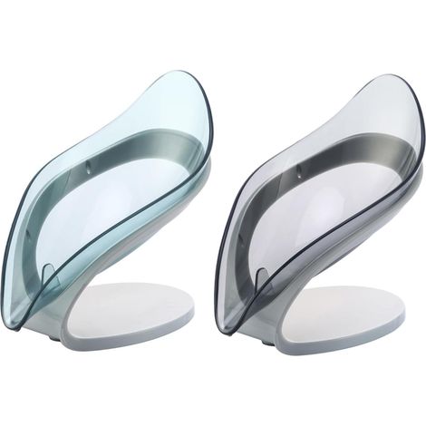 Cup Soap Drain Rack Creative Leaf Shaped Design 2 Pieces