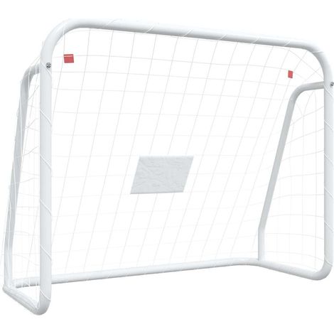 Maison Exclusive - Fußballtor mit Netz Weiß 125x96x60 cm Stahl &