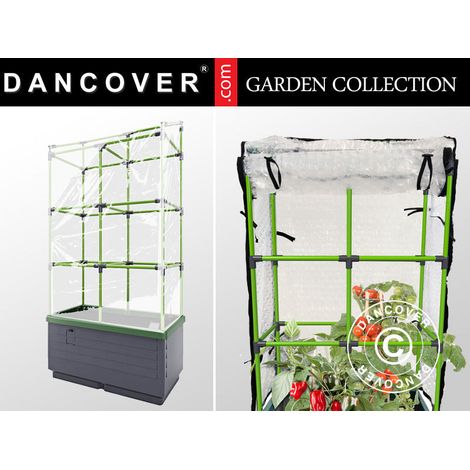 Planter box CityJungle w/2 covers, self-watering box, 62x33x128 cm, Anthracite - Dancover (1/2)