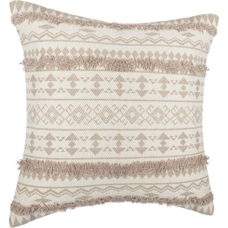 Housse coussin tuftee ethnique 40 x 40 cm Atmosphera - lin - lin - (1/5)