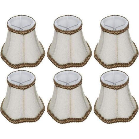 Abat-jour de lustre, 6 pièces, abat-jour de lampe de bureau, accessoires d'abat-jour en tissu pour ampoules de lustre E14MHZB (1/4)
