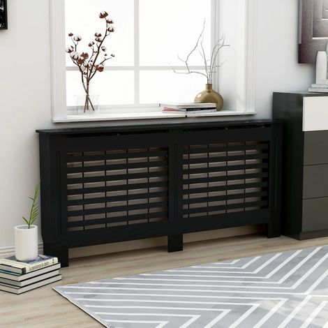 INLIFE Cache-radiateur Noir 172x19x81 cm MDF (1/5)