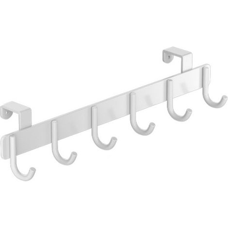 Crochet de porte en acier inoxydable blanc, gain de place, installation facile pour cuisine et salle de bain.