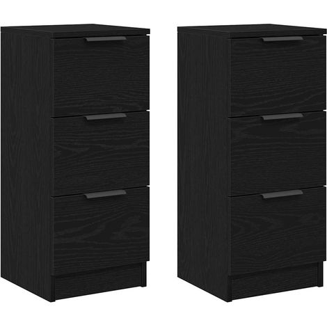 Maison Exclusive - Credenza 2 pz Rovere Nero 30 x 30 x 70 cm Legno ingegnerizzato (1/5)