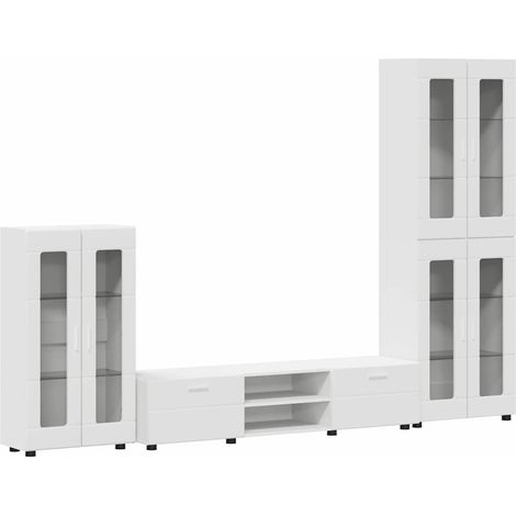 Maison Exclusive - Set mobile TV con porta FLORIN 3 pcs Bianco Legno multistrato