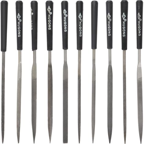 Lot de 10 limes à aiguilles diamantées - Mini outil de limes en métal, pour le travail du bois et du travail des métaux (noir) (1/5)