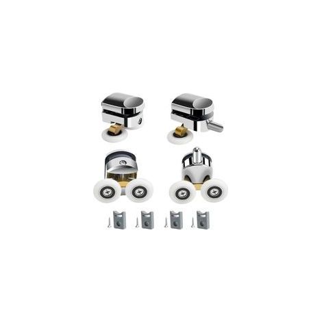 4pieces,Rouleaux de porte de douche, 23 mm de diamètre pour la maison roulettes de rechange pour porte de douche coulissante, convient au verre de 4 à 6 mm, la salle de bain, les pièces de rechange (1/5)